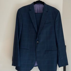 Ted Baker Navy Checkered Suit